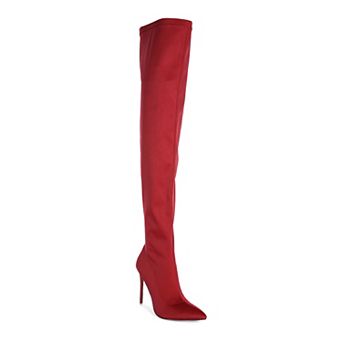 London Rag No Calm Women's Superstretch Knee High Stiletto Boots