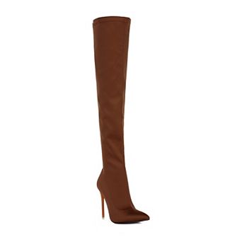 London Rag No Calm Women's Superstretch Knee High Stiletto Boots