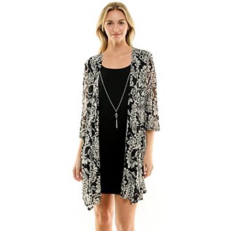 Women's Luxology Ruffled Cardigan & Mini Dress Set