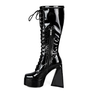 London Rag Snowflakes Women's High Heel Boots