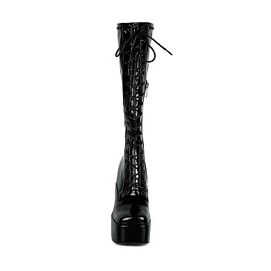 London Rag Snowflakes Women's High Heel Boots