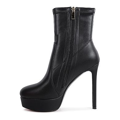 London Rag Rossetti Women's Stretch High Heel Ankle Boots