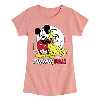 Disney's Mickey Mouse Girls 7-16 Awww Pal Mickey & Pluto Graphic Tee