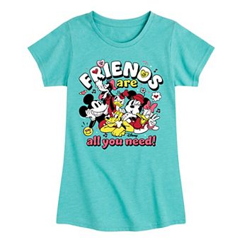 Disney's Mickey Mouse Girls 7-16 Friends Are All You Need Graphic Tee