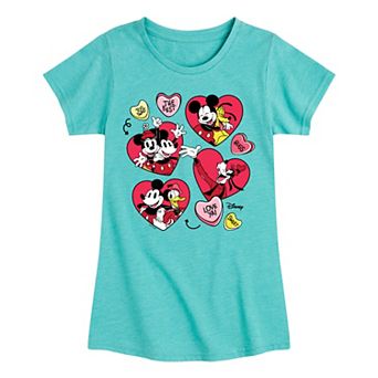 Disney's Mickey Mouse Girls 7-16 Valentines Day Hearts Graphic Tee