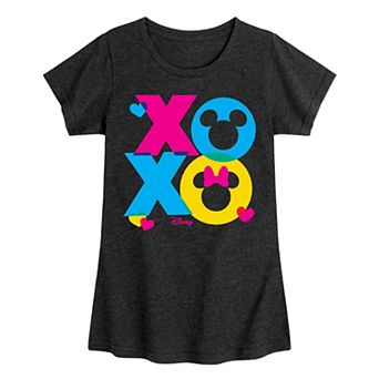 Disney's Mickey Mouse Girls 7-16 XOXO Stacked Silhouettes Graphic Tee