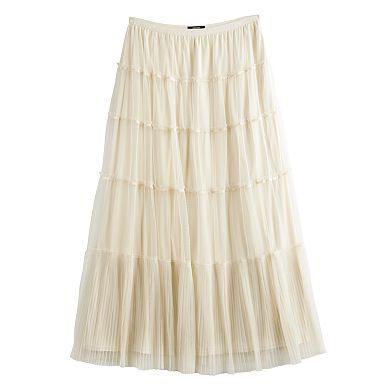 Women's Simply Vera Vera Wang Tiered Mesh Skirt