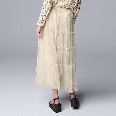 Women's Simply Vera Vera Wang Tiered Mesh Skirt