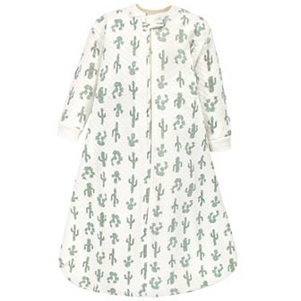 Hudson Baby Infant Premium Quilted Long Sleeve Sleeping Bag and Wearable Blanket, Neutral Cactus