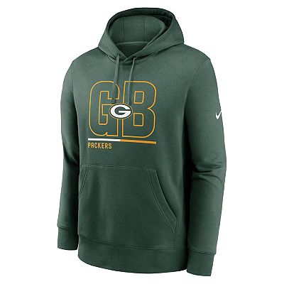 Men s Nike Green Green Bay Packers City Code Club Fleece Pullover Hoodie