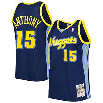 Men's Mitchell & Ness Carmelo Anthony Navy Denver Nuggets 2006-07 Hardwood Classics Swingman Jersey