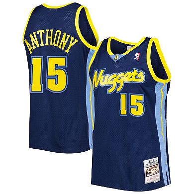 Men's Mitchell & Ness Carmelo Anthony Navy Denver Nuggets 2006-07 Hardwood Classics Swingman Jersey