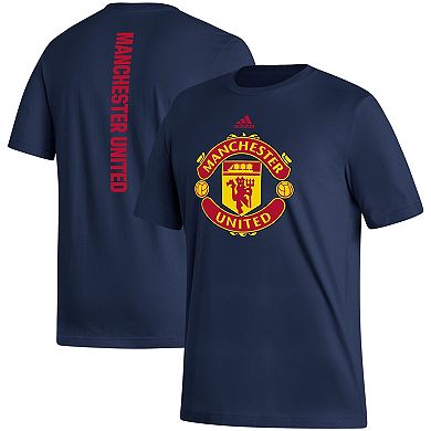 Men's adidas Navy Manchester United Vertical Back T-Shirt