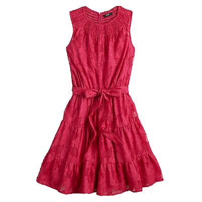 Women's Simply Vera Vera Wang Smocked Neck Day Dress
