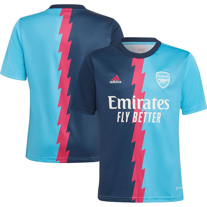 Youth adidas Light Blue Arsenal 2022/23 Pre-Match Top, Boys, Size: YTH Lar