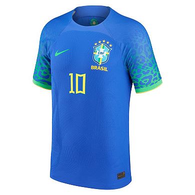 Men's Nike Neymar Jr. Blue Brazil National Team 2022/23 Away Vapor Match Authentic Player Jersey