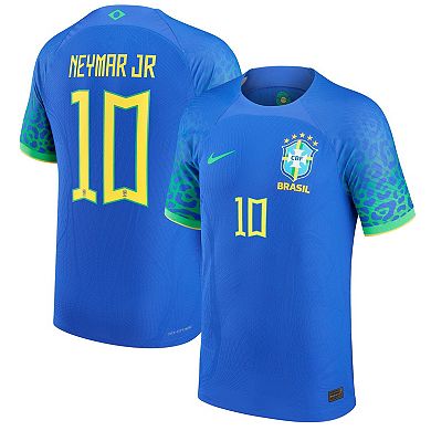 Men's Nike Neymar Jr. Blue Brazil National Team 2022/23 Away Vapor Match Authentic Player Jersey