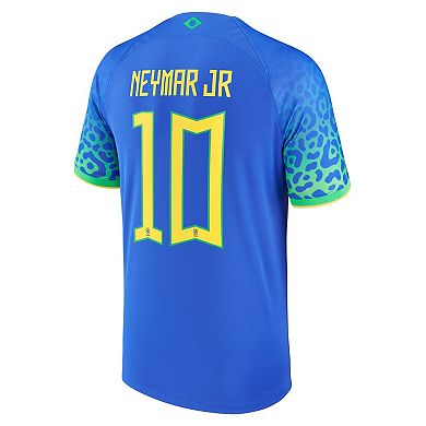 Men's Nike Neymar Jr. Blue Brazil National Team 2022/23 Away Breathe Stadium Replica Player Jersey