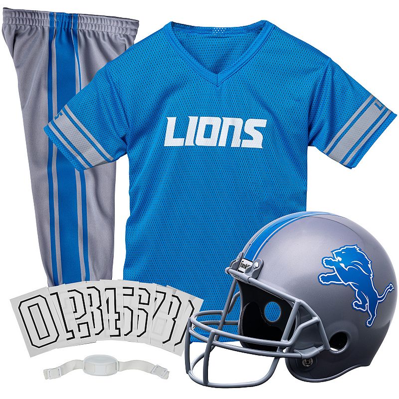 Franklin Sports Detroit Lions Kids NFL Uniform Set, Grey, Large