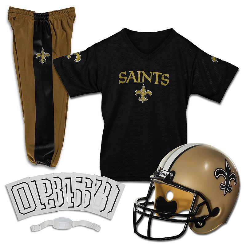 Franklin Sports New Orleans Saints Kids NFL Uniform Set, Black, Large