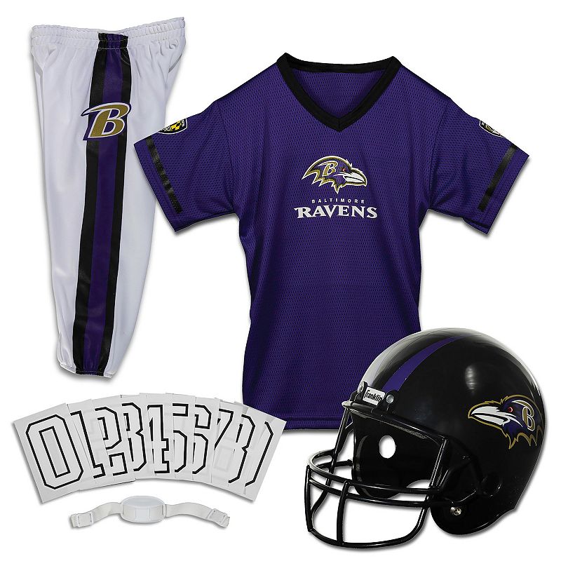 Franklin Sports Baltimore Ravens Kids NFL Uniform Set, Black, Large