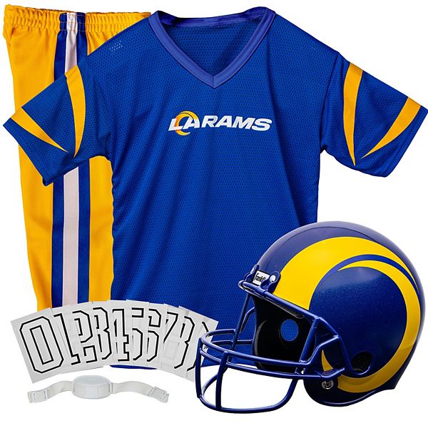 Junk Food Clothing x NFL - Los Angeles Rams - Team Helmet - Kids Crewneck Fleece Sweatshirt for Boys and Girls - Size Small, Print