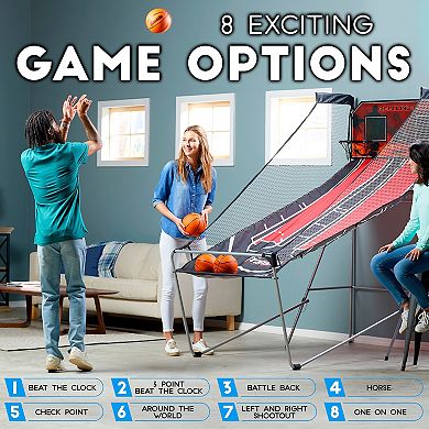 Franklin Sports 2-Player Arcade Indoor Basketball Shootout with Electronic Scoreboard and 4 Mini Basketballs