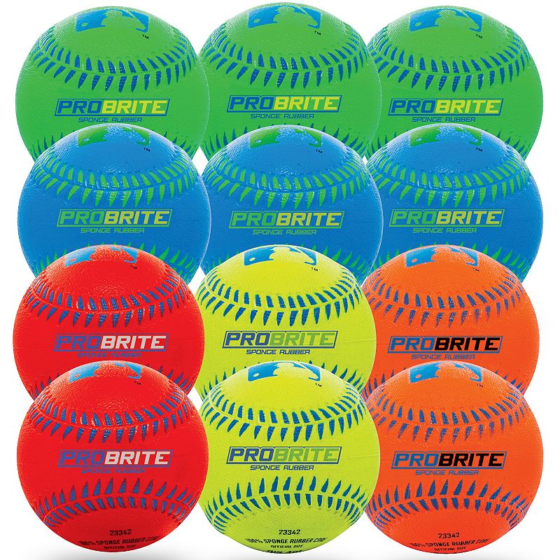 Franklin Sports 12-Pack Rubber Baseballs, Asst Neon Colors
