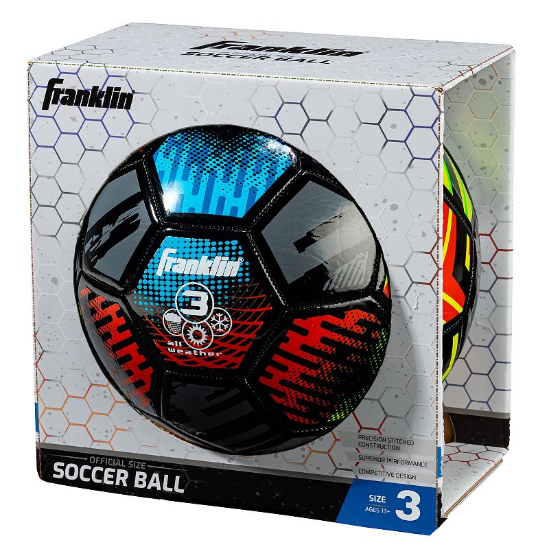 Franklin Sports MYSTIC Size 3 Youth Soccer Ball with Air Pump Included, Mul