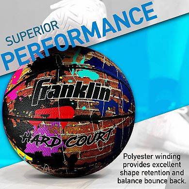 Franklin Sports HARD COURT 29.5-Inch Official Size Indoor + Outdoor Street Basketball with Air Pump Included