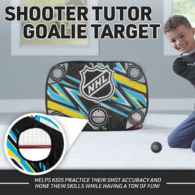 Franklin Sports NHL Kids Mini Hockey Goal and Target Set with Pop Up Goal, Shooter Tutor, 2 Mini Sticks and 2 Mini Foam Balls