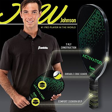 Franklin Sports Pickleball 2 Player Activator Wood Pickleball Paddles and 2 X-40 Pickleballs Set