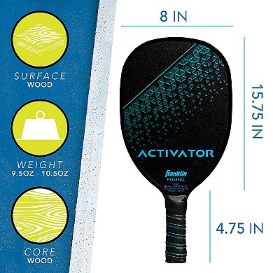 Franklin Sports Pickleball 2 Player Activator Wood Pickleball Paddles and 2 X-40 Pickleballs Set