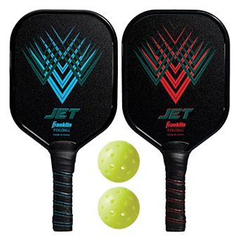 Franklin Sports Pickleball 2 Player Jet Aluminum Paddles and 2 X-40 Pickleballs Set