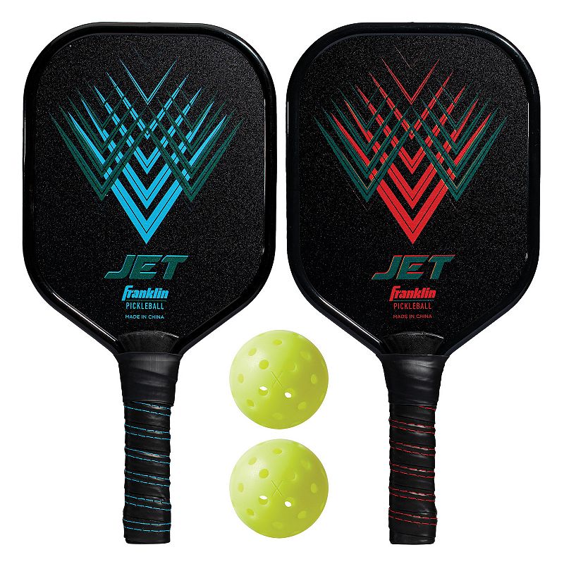 Franklin Sports Pickleball 2 Player Jet Aluminum Paddles and 2 X-40 Pickleb