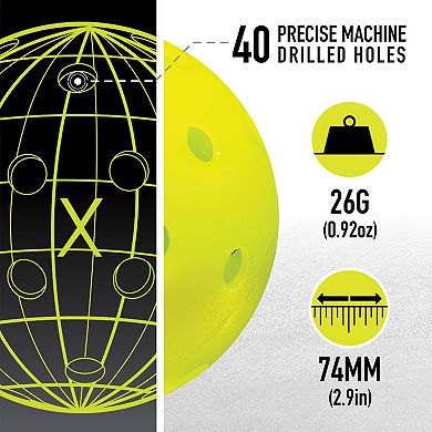 Franklin Sports Pickleball 2 Player Jet Aluminum Paddles and 2 X-40 Pickleballs Set