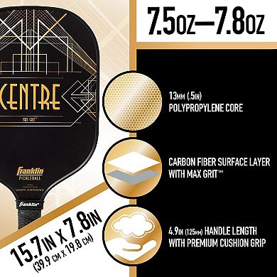 Franklin Sports Aspen Kern Pro Tournament Pickleball Paddle with Extra Grip MaxGrit Technology