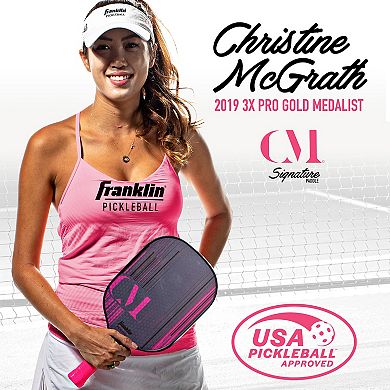 Franklin Sports Pro Christine McGrath Extra Grip MaxGrit Technology Pickleball Paddle
