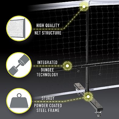 Franklin Sports Official Regulation Size 22-Foot Portable Outdoor Pickleball Net System with Wheels