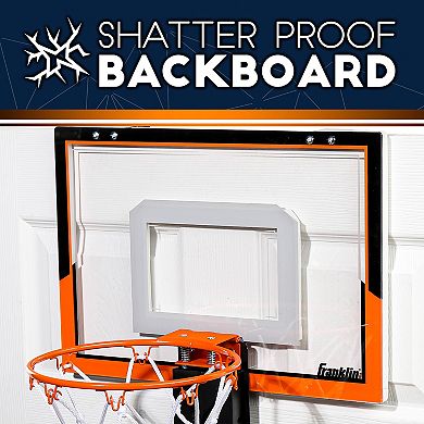Franklin Sports Shatter-Resistant Over-The-Door Basketball Hoop with Ball Return