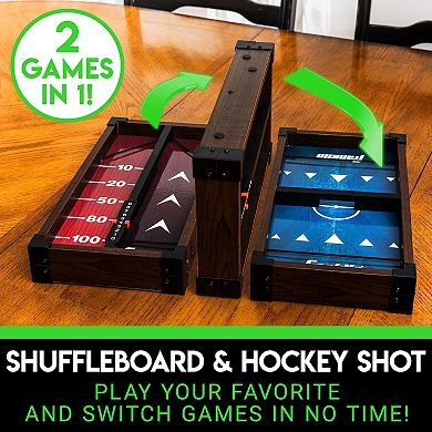 Franklin Sports Shuffleboard and Sling Puck Slingshot Hockey and Shuffleboard Set