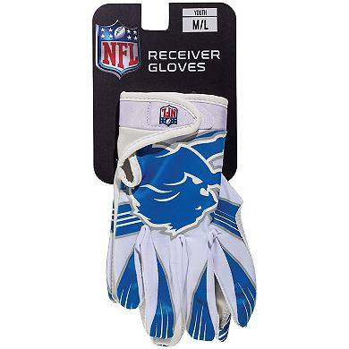 Franklin Sports NFL Lions Youth Football Receiver Gloves
