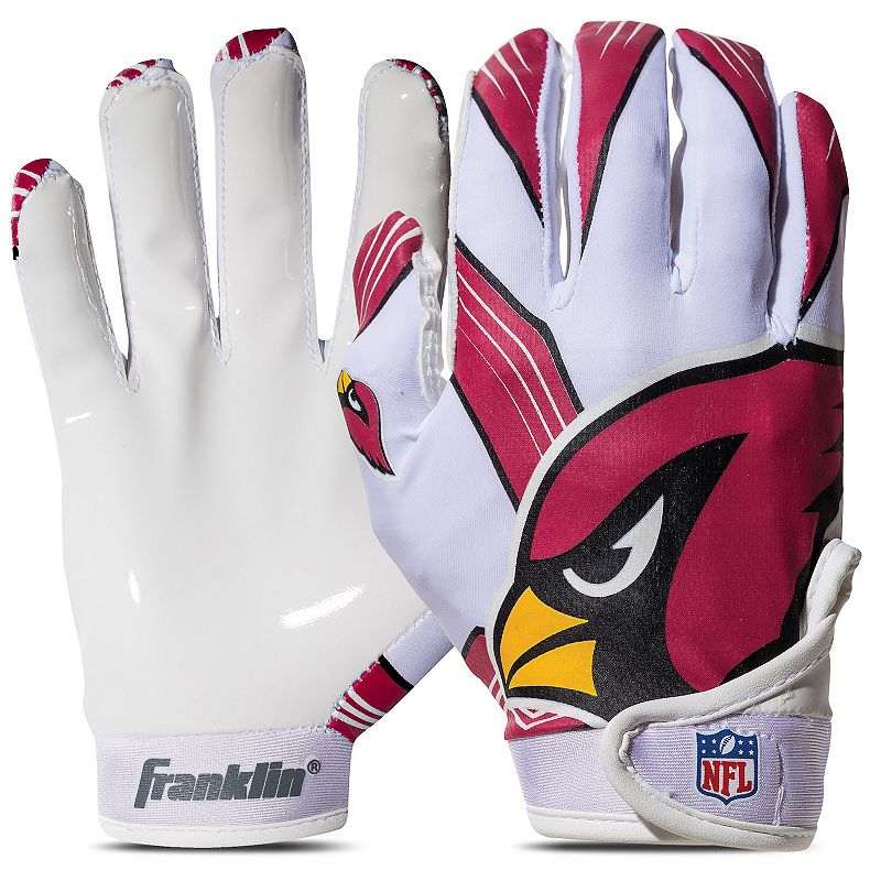 Franklin Sports NFL Cardinals Youth Football Receiver Gloves, White, M/L