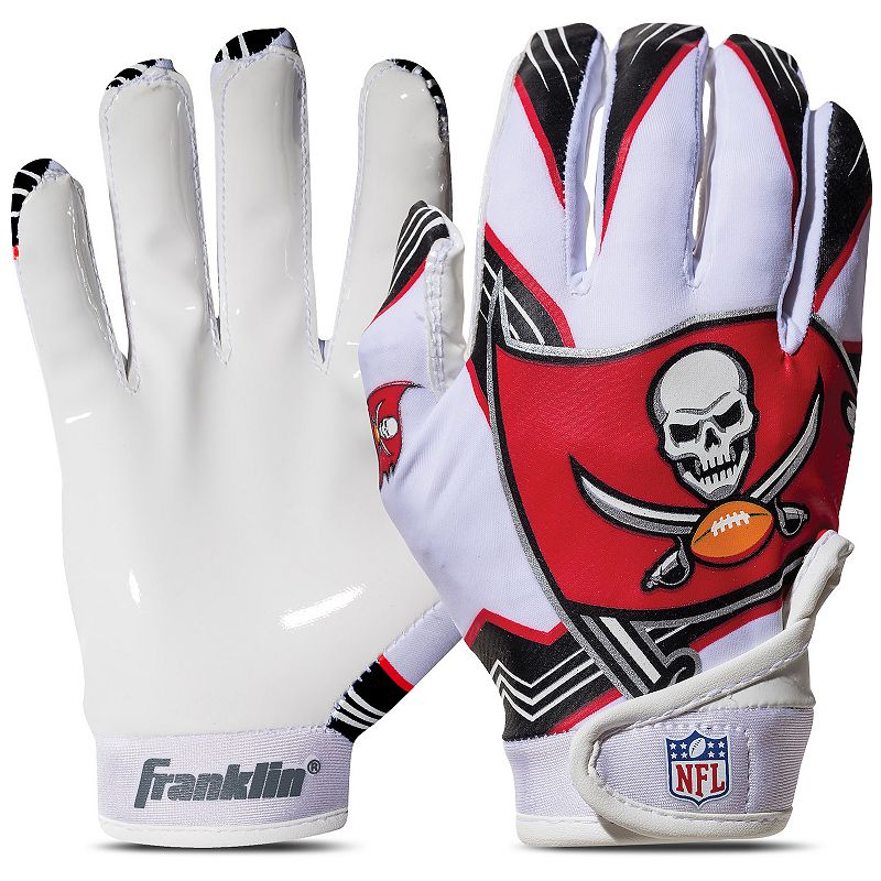 Franklin Sports NFL Buccaneers Youth Football Receiver Gloves, White, M/L
