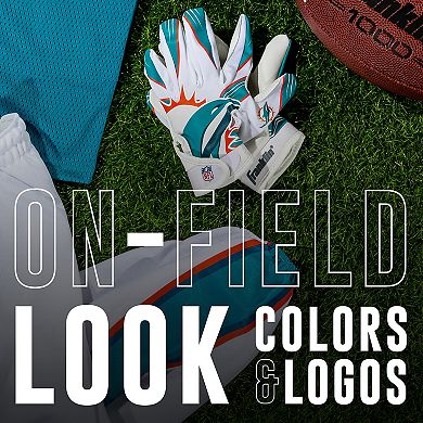 Franklin Sports NFL Dolphins Youth Football Receiver Gloves