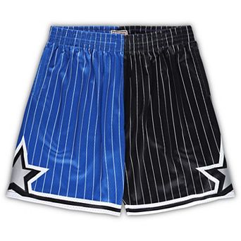 Men's Mitchell & Ness Blue/Black Orlando Magic Big & Tall Hardwood Classics Split Swingman Shorts