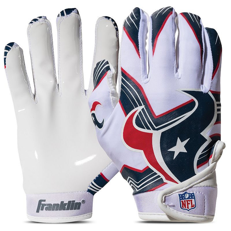 Franklin Sports NFL Texans Youth Football Receiver Gloves, White, M/L