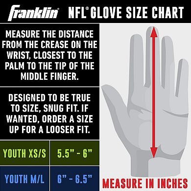Franklin Sports NFL Jaguars Youth Football Receiver Gloves
