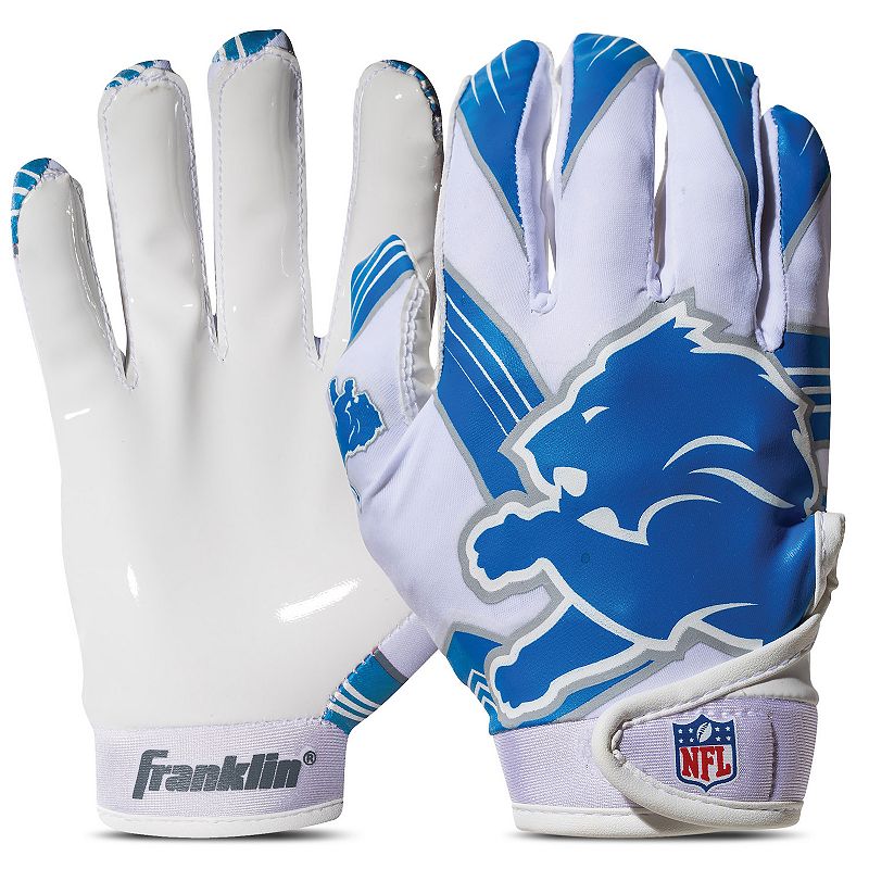 Franklin Sports Detroit Lions Youth NFL Football Receiver Gloves, Blue, X S