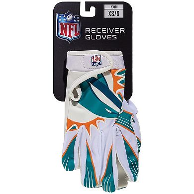 Franklin Sports Miami Dolphins Youth NFL Football Receiver Gloves